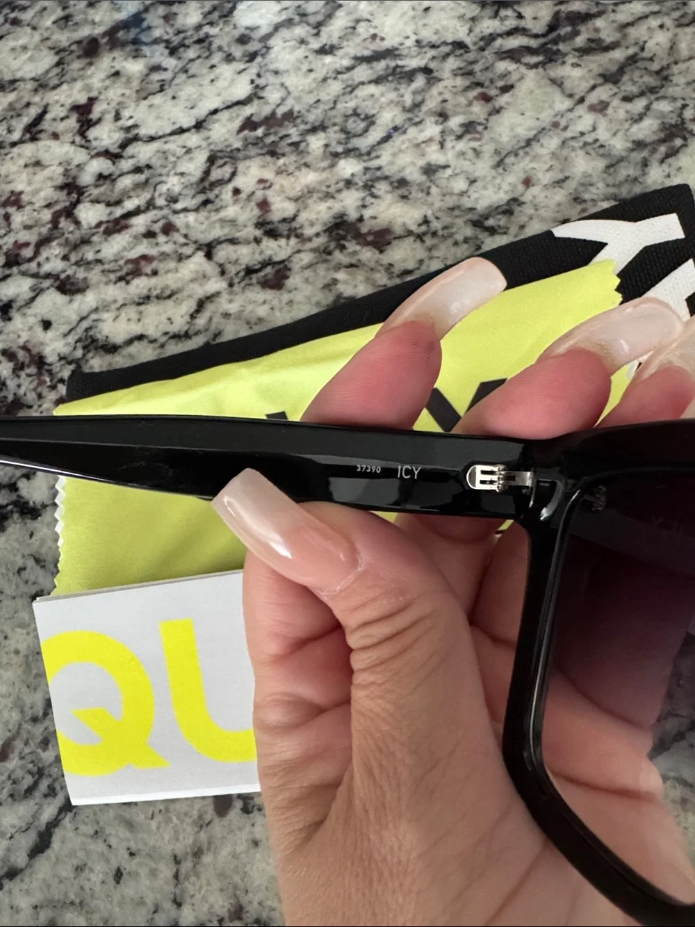 Quay Australia Black Oversized Square Sunglasses with Gradient Lenses